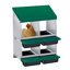 2 boîtes de nidification de poulet à 2 niveaux avec 4 trous - boîtes à œufs coulissantes avec couvercles, collecteur d'œufs de poule facile à nettoyer, fixation murale