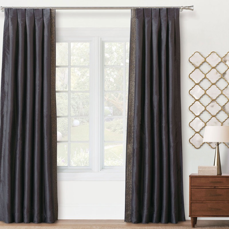 Priscilla Polyester Room Darkening Left Leading Edge Curtain Panel, Left, 40" W x 96" L