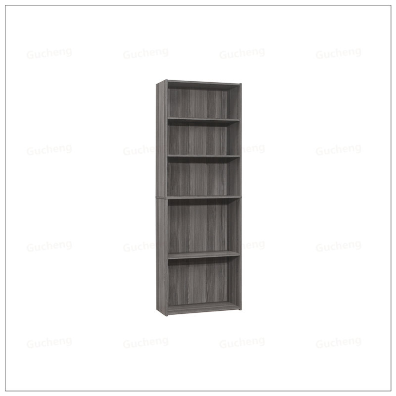 Stylish 6-Tier Laminate Bookshelf With Adjustable Shelves, Perfect For Office And Bedroom Organization, Gray