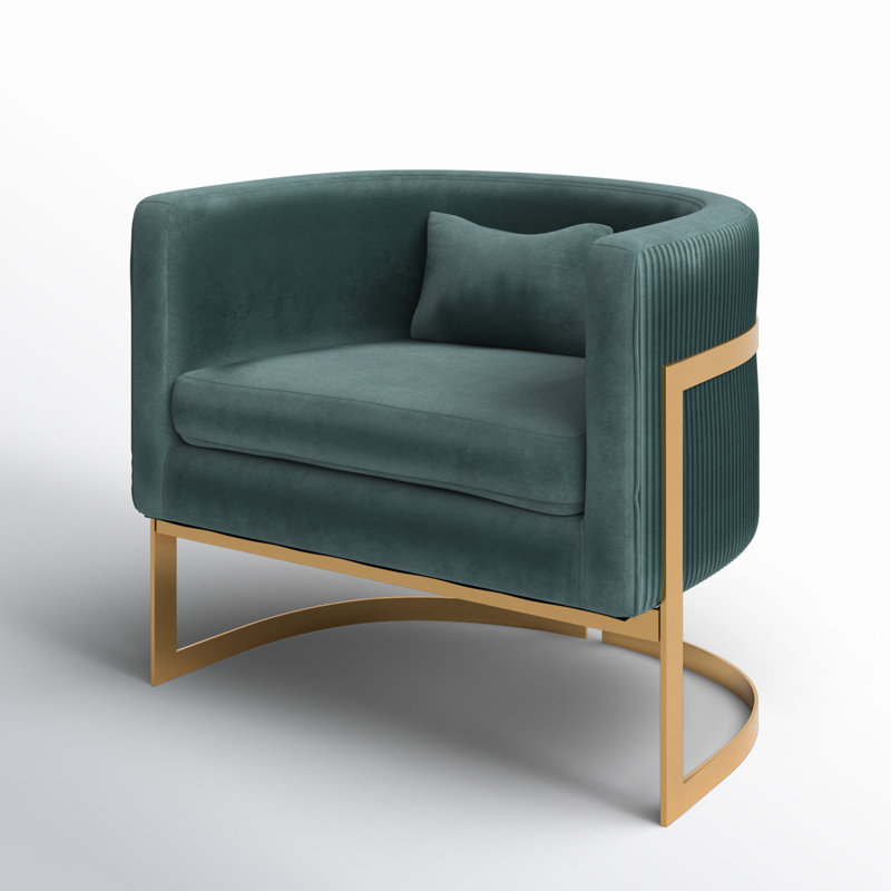 Fauteuil Shelbi 31Cm W, Velours vert clair