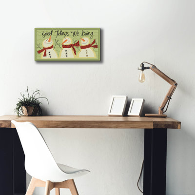  'Snowmen' by Erin Clark Canvas Wall Art, 60" x 30"