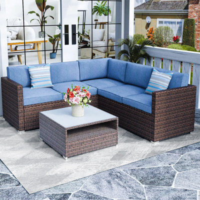 Ensemble de conversation avec coussins 4 pièces pour patio