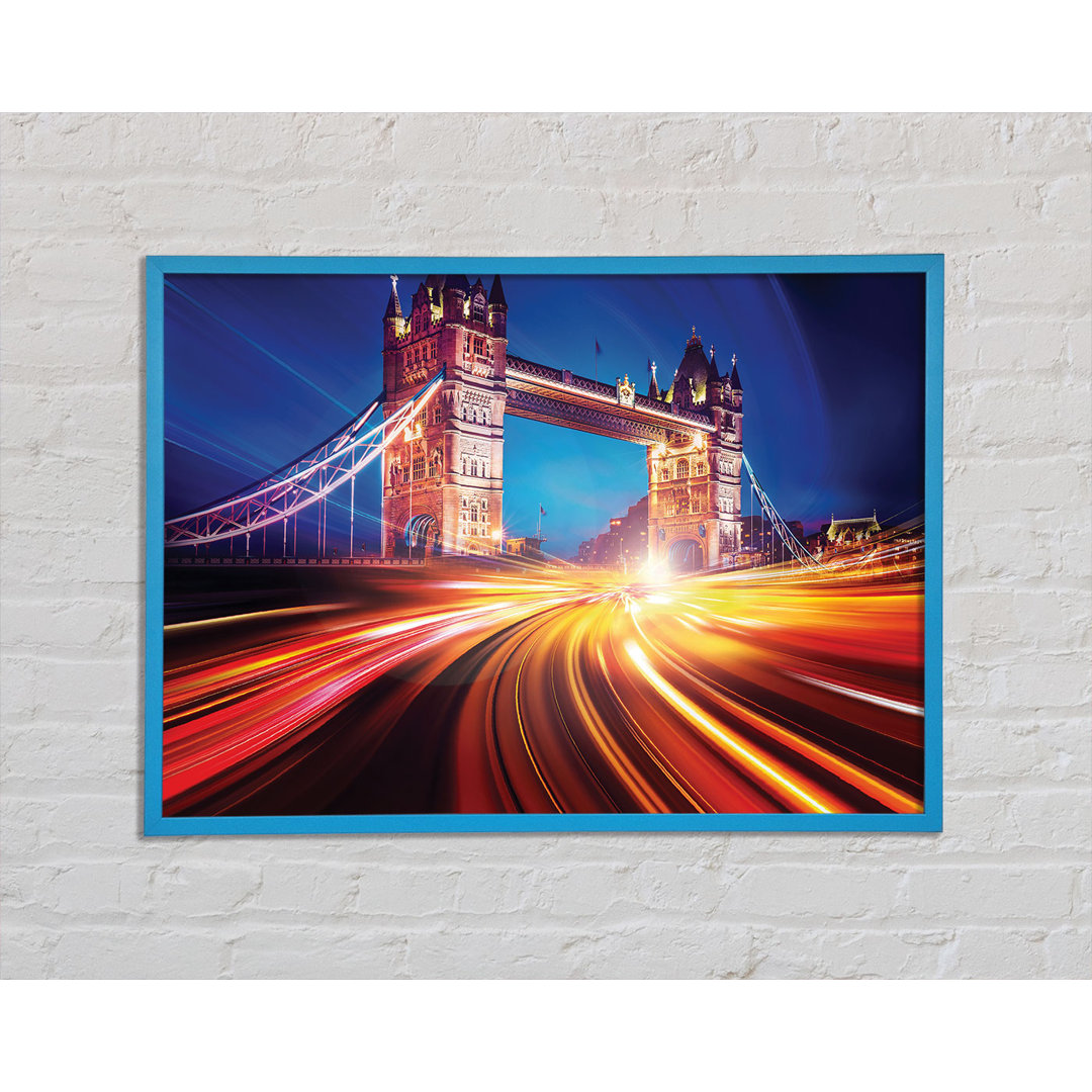 Gerahmtes Leinwandbild Tower Bridge Speed Of Light 2 Gerahmter Druck