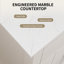 Meuble-lavabo double 60 po avec plateau en marbre 60 po entièrement assemblé, blanc-123126445
