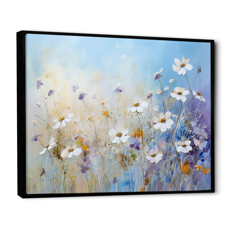 Fleurs de saison charme de ferme I, H 24 po x l 32 po x P 1 po, Cadre flottant noir