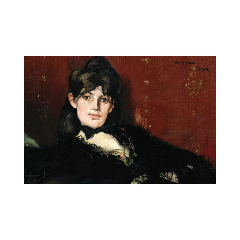 Berthe Morisot Reclining, 1873 by Edouard Manet - Wrapped Canvas Painting, 66.04 cm H x 45.72 cm W x 1.91 cm D
