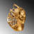 Elegant Hand-Painted Decorative Object, Gold Finish, 9.4 x 14.2 x 12.6 inches | 100% Polyester | Unique Color Variations for a Luxurious Touch in Home Decor | Perfect for Living Room or Office Accent-1362268079