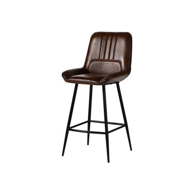 Iron Label Upholstered Bar Stool
