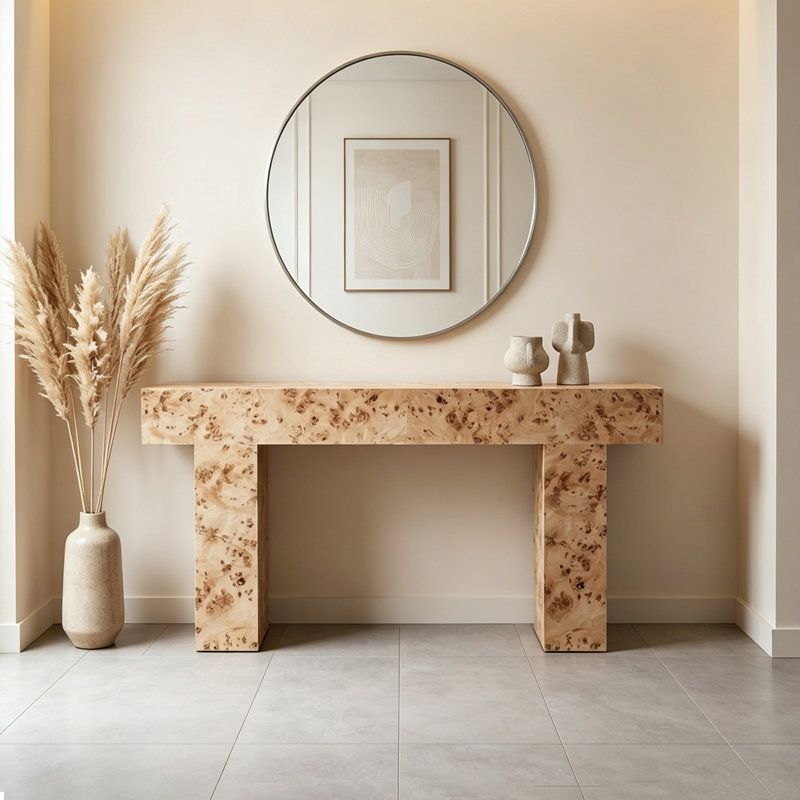 Console minimaliste en bois de style nordique, H 37,4 po x l 62,99 po x P 11,81 po