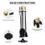 Funderburg 5-Piece Steel Fireplace Tool Set