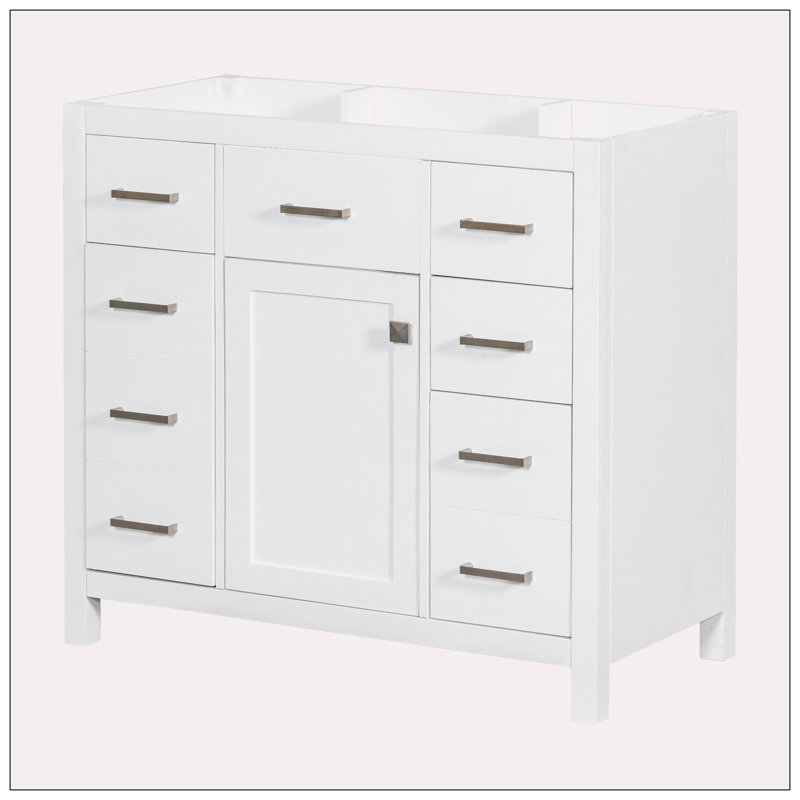 [Cabinet seulement] Meuble-lavabo blanc (lavabo non inclus)
