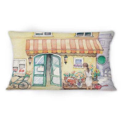 Coussin femme avec fleurs