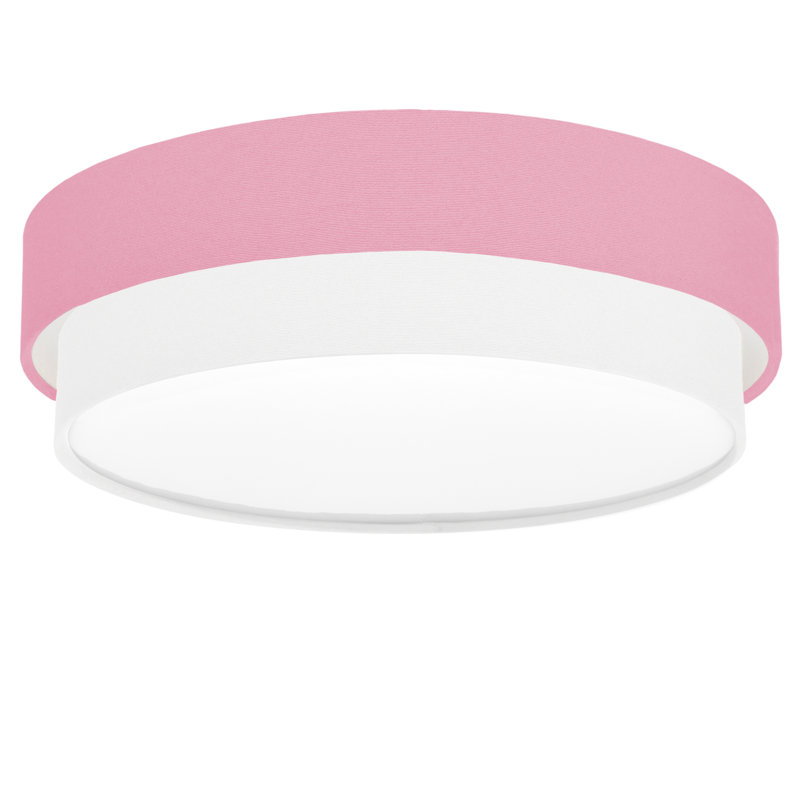 Avory Flush Mount, Pink / White