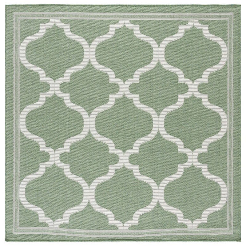 Ruchy Performance Machine Washable Geometric Indoor/Outdoor Area Rug, Square 6'7"