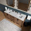 Ensemble de meuble-lavabo double l 80 po x P 22 po avec dessus blanc, miroirs 30 po et robinet chromé Ziva-87293380-113107684