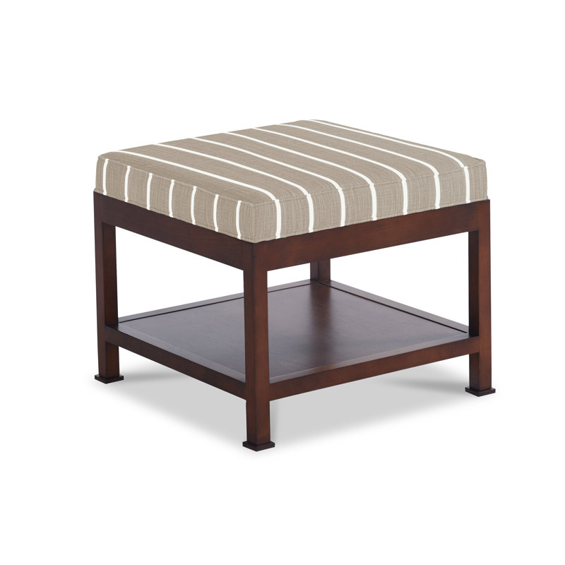 Cabo Square Ottoman, Ecru Cotton