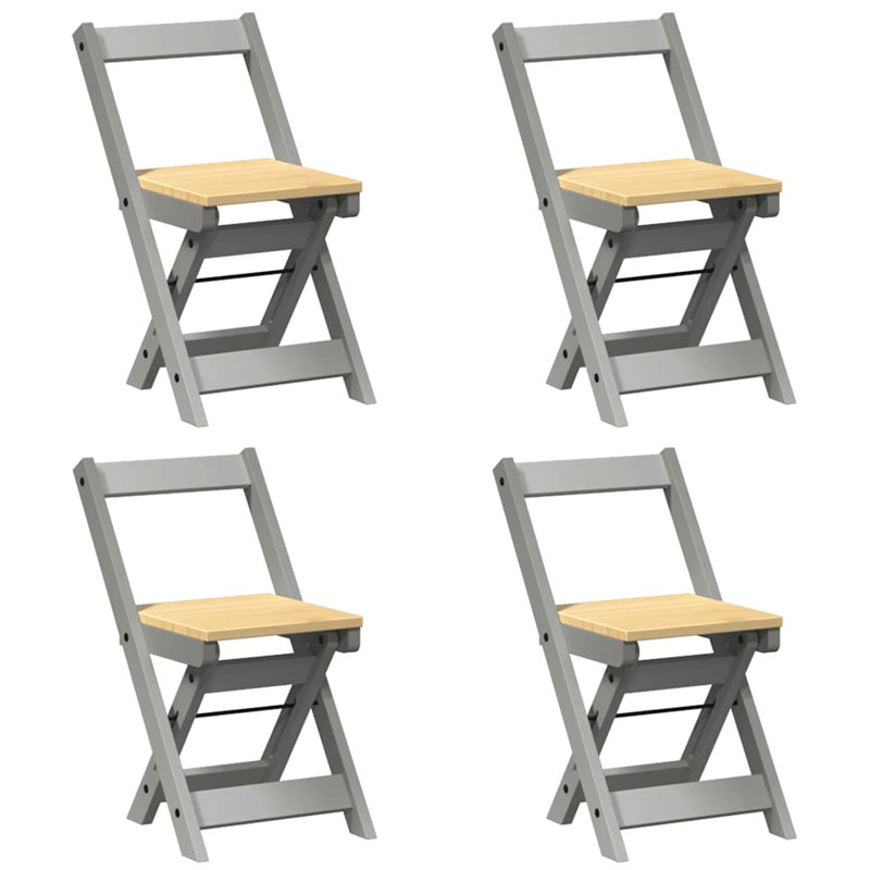 5 Piece Butterfly Dining Set Corona Foldable Pinewood, Grey