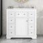 Meuble-lavabo sur pied simple 36 po avec plateau en céramique Hiranur