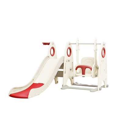 Ikkle 4 in 1 Toddler Slide with Basketball Hoop, Gift for Kids -  PP313705AAJ