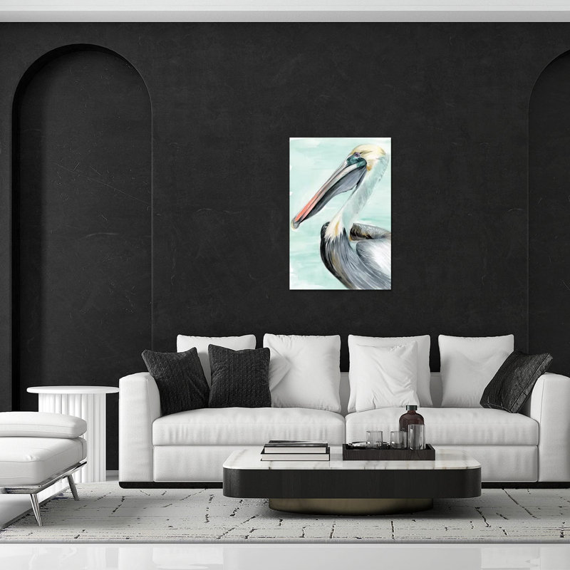 " Turquoise Pelican II " by Jennifer Paxton Parker, 24" H x 16" W x 0.25" D