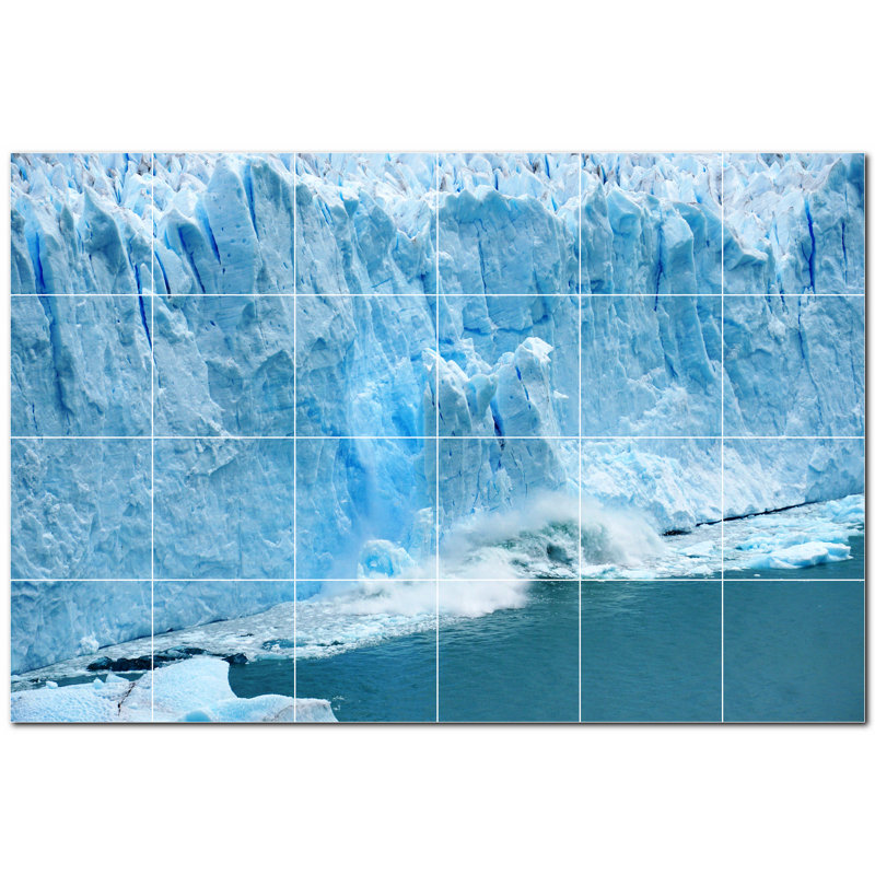 Murale en céramique satinée Glacier Photo 4,25 po x 4,25 po