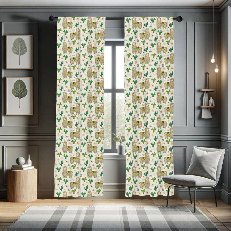 Panneau coulissant semi-diaphane avec passe-tringle Llama, 28 po x 84 po