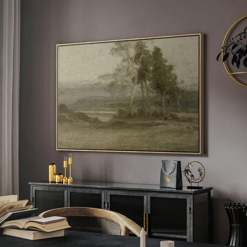 «Vintage Landscape -DCCI» sur, H 17 po x l 25 po x P 2 po, Toile naturelle avec cadre flottant