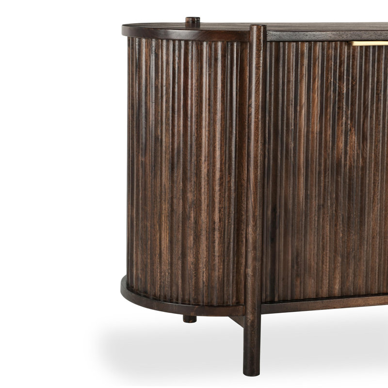 Redford 73" Mango Wood Mid-Century Modern Brown Buffet Sideboard