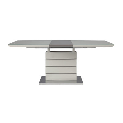Contemporary Style Dining Table 1Pc With Self-Storing Extension Leaf Bright High Gloss