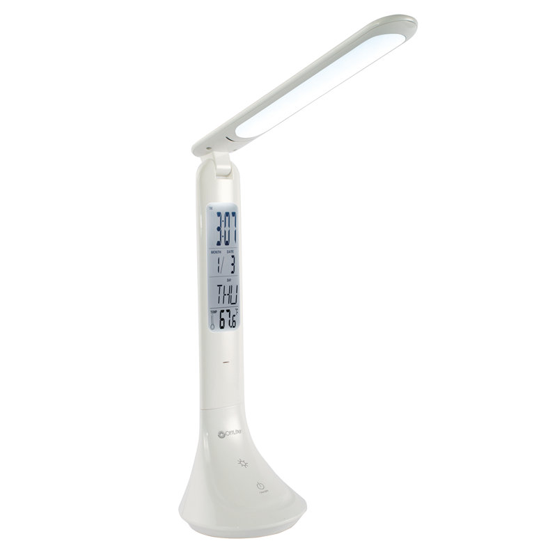 White Cordless Adjustable LED Task Lamp with Digital Display