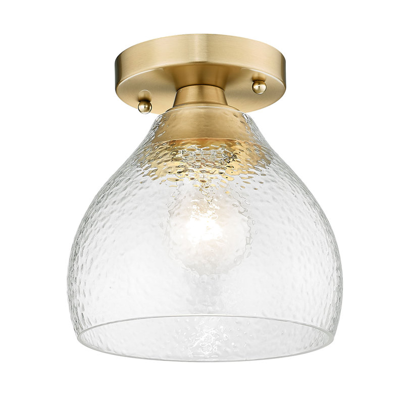 Plafonnier semi-encastré en verre Adryann, Bronze champagne brossé