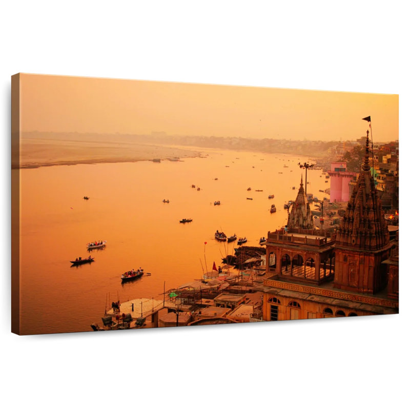 Ravi Hazy Varanasi Sunset, H 26 po x l 39 po