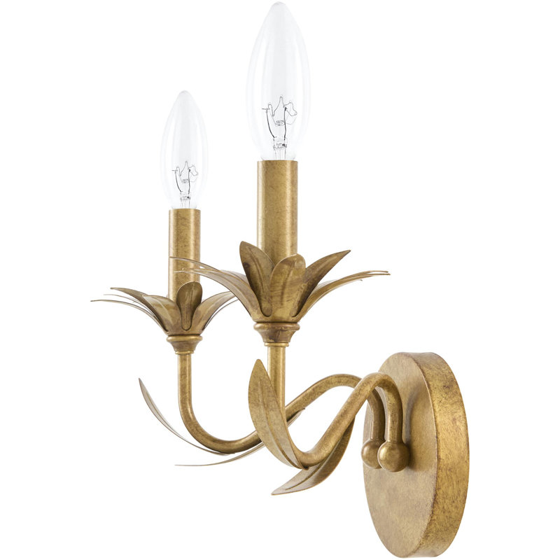 Abbate Wall Sconce, 2 Lights, Gold