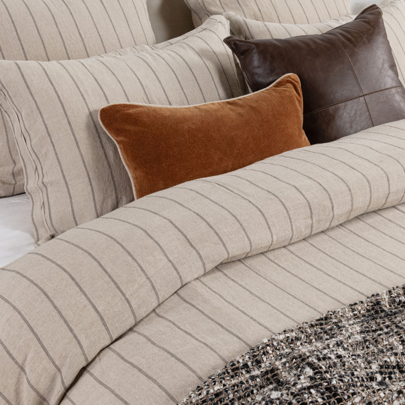 Monaco 3-piece Belgian Linen Duvet Set, Natural, King