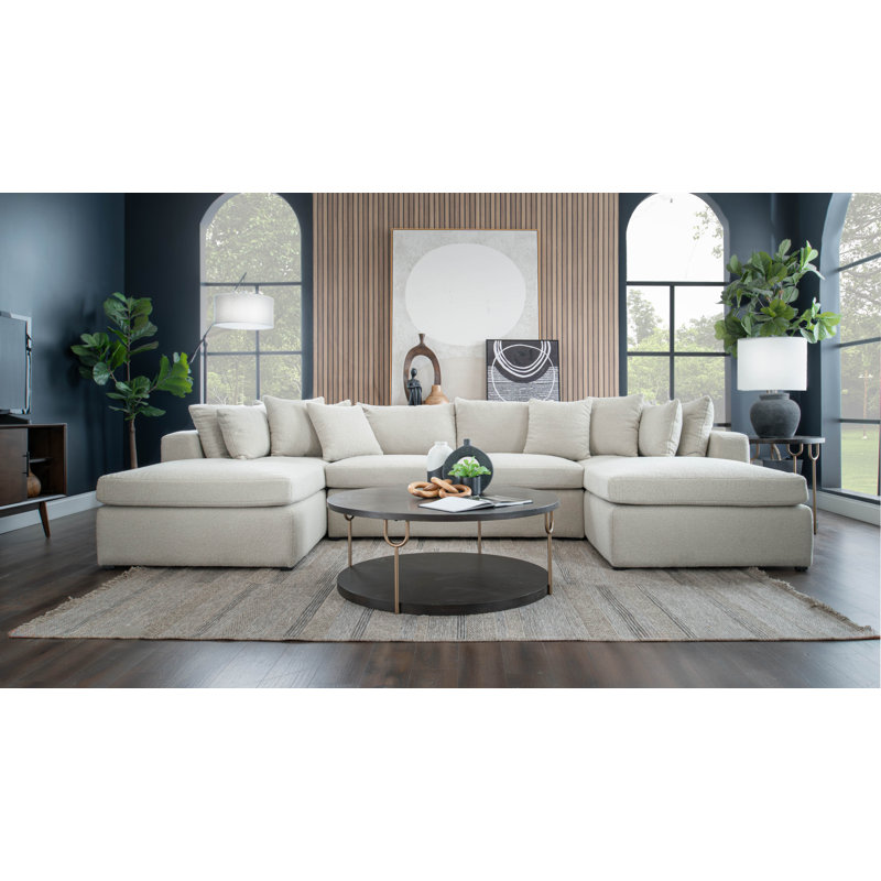 Teddy 142" 3-Piece Upholstered Sectional Sofa
