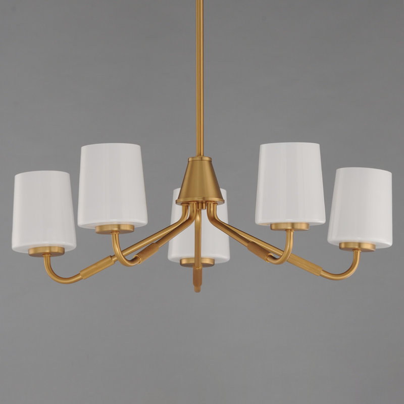 Durham-Single-Tier Chandelier, Natural Aged Brass