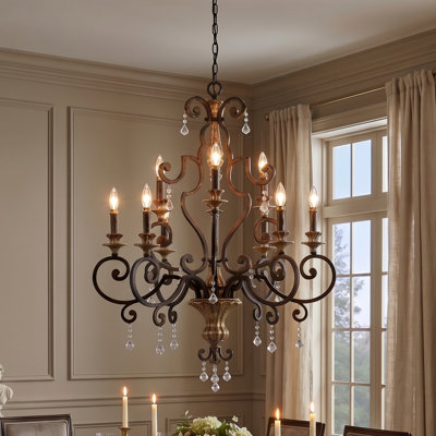 9 - Light Steel Dimmable Chandelier