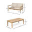 Ensemble de conversation d'extérieur en bois d'acacia 2 pièces avec causeuse et table basse Minimalist