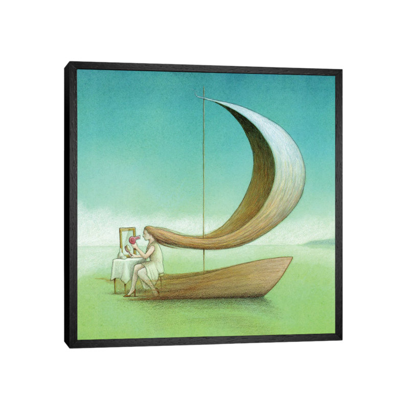 Woman 1 Piece Painting on Canvas, 45.72 cm H x 45.72 cm W, Black Framed