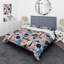 Ensemble de housse de couette bleu et rose Mid-Century-408462263