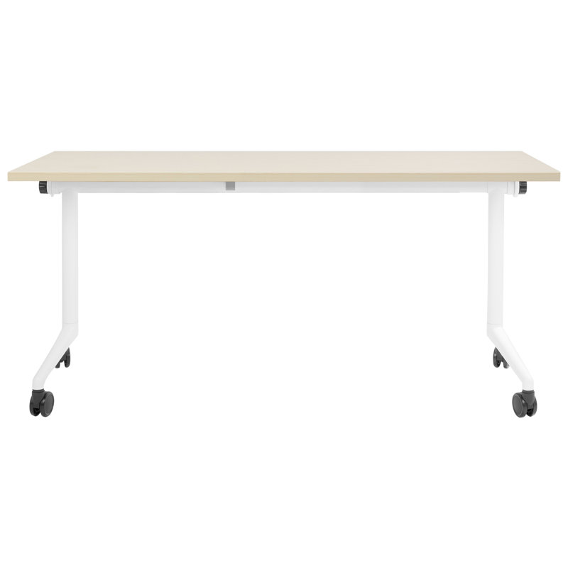 Yawen Foldable Steel Writing Desk, 160cm H x 60cm W, Brown/White