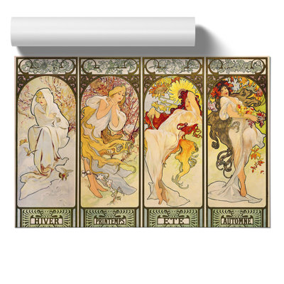 The Four Seasons by Alphonse Mucha - Frameless Print