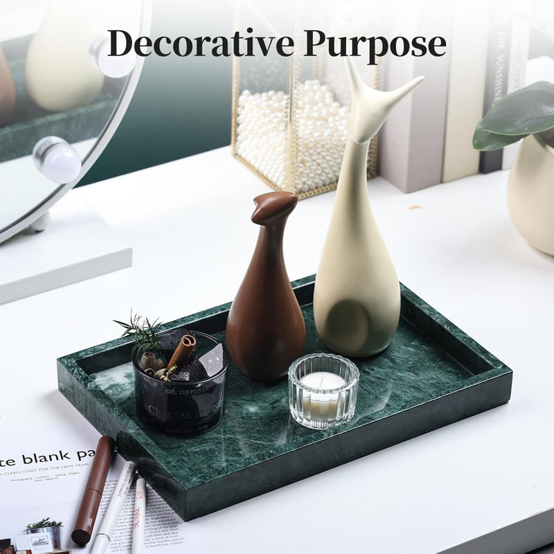 Marble Bathroom Tray, Green