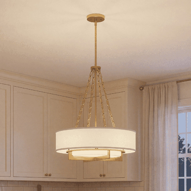 Luminaire suspendu 4 lumières Brentwood, Laiton