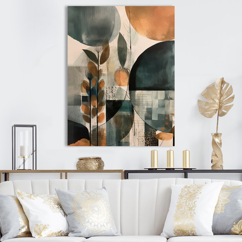 «Lyna Green and Brown Artistic Libération II», reproduction sur toile, H 44 po x l 34 po x P 1,5 po, Toile tendue