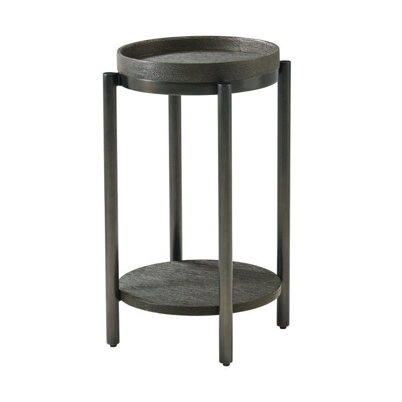 Repose Solid Wood End Table, 22" H x 14.25" W x 14.25" D, Charcoal Oak