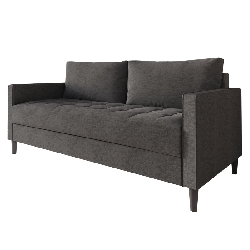Upholstered 74.61'' Sofa, Dark Gray 100% Polyester