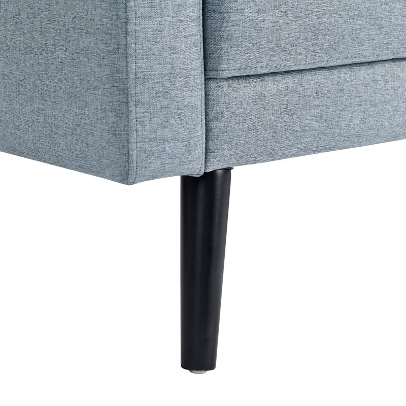 Light Gray Tufted Fabric 2-Seater Sofa with Pillow Back