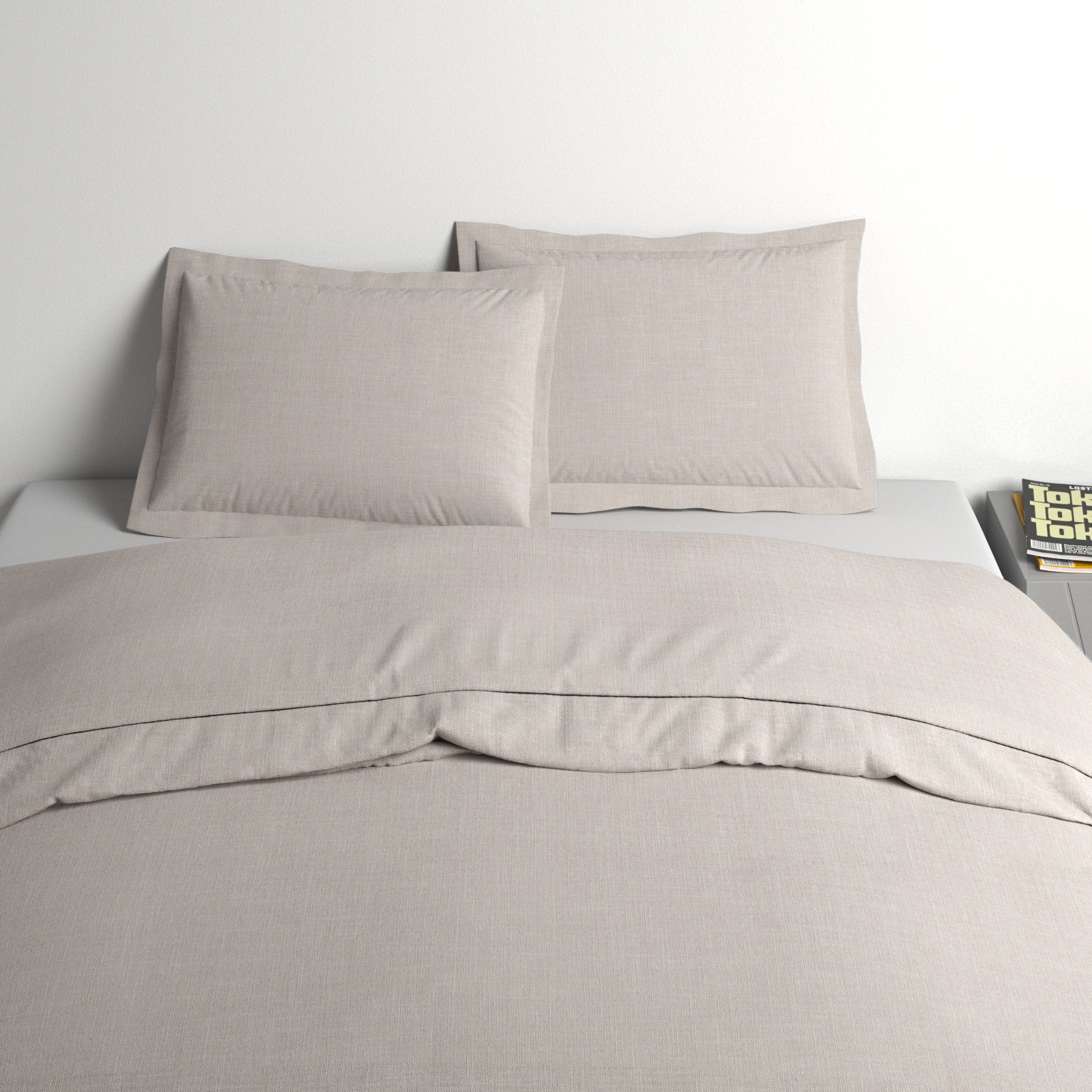 Nena Linen Duvet Cover Set, Natural, King