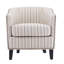 Fauteuil demi-tonneau rembourré à rayures